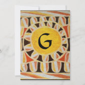 ZONNEN MONOGRAM,helder geel rood zwart wit bruin Kaart (Voorkant)