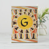 ZONNEN MONOGRAM,helder geel rood zwart wit bruin Kaart (Staand voorkant)