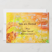 ZONNEN MONOGRAM,helder geel rood zwart wit bruin Kaart (Achterkant)