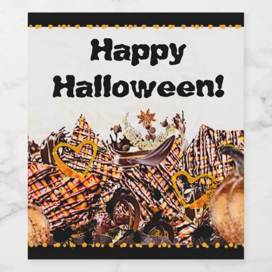 ZONNEN! SUNSHINE! FIJNE HALLOWEEN! :) WIJN ETIKET (Enkel label)