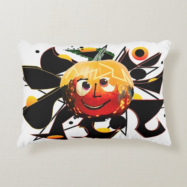 ZONNEN! SUNSHINE! :) SPOOKY HALOWEEN POMPOEN ZON ACCENT KUSSEN (Voorkant)