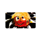 ZONNEN! SUNSHINE! :) SPOOKY HALOWEEN POMPOEN ZON ETIKET (Voorkant)