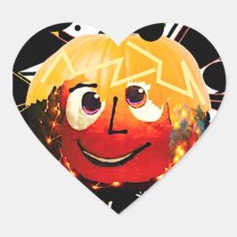 ZONNEN! SUNSHINE! :) SPOOKY HALOWEEN POMPOEN ZON HART STICKER