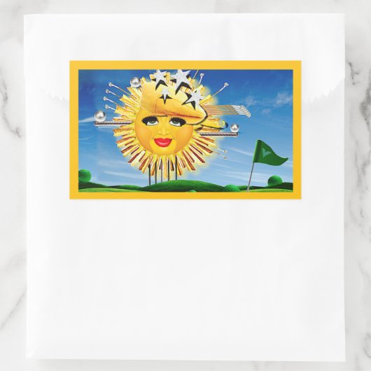 ZONNEN! SUNSHINE! ZONNIGE GOLFDAG! RECHTHOEKIGE STICKER (Tas)