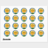 ZONNEN! SUNSHINE! ZONNIGE GOLFDAG! RONDE STICKER (Vel)