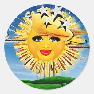 ZONNEN! SUNSHINE! ZONNIGE GOLFDAG! RONDE STICKER