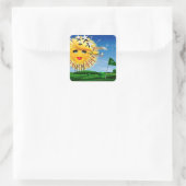 ZONNEN! SUNSHINE! ZONNIGE GOLFDAG! VIERKANTE STICKER (Tas)