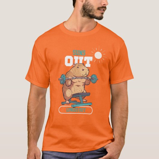 Zonnen uit, lunges uit t-shirt (Voorkant)