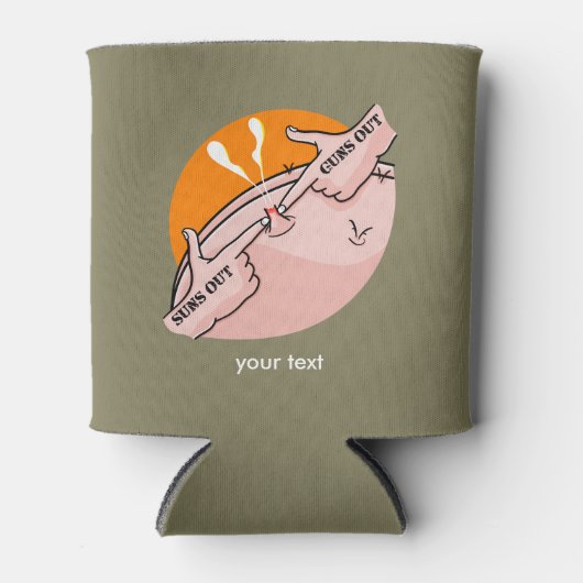 Zonnen uit Pistolen, Grappige Gym Motivatie Blikjeskoeler (Voorkant)