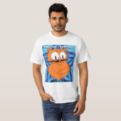 Zonnen uit - Pistolen uit! Cartoon snor kat T-shirt (Voorkant volledig)