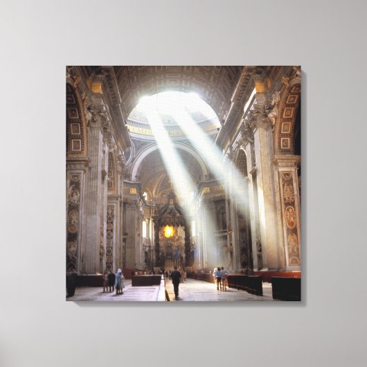 Zonnenstralen stromen door de ramen canvas afdruk (Voorkant)