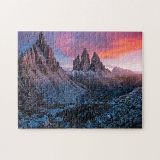 Zonneon op het Dolomietengebergte in Italië Jigzaa Legpuzzel (Horizontaal)