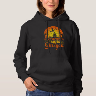 Zonneondergang Mijn Duitse Herdershond Rijdt Shotg Hoodie