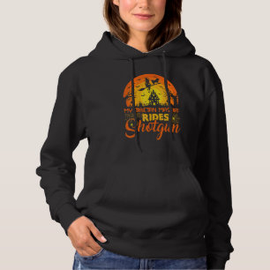 Zonneondergang Mijn Tibetaanse Mastiff Hond Rijdt Hoodie