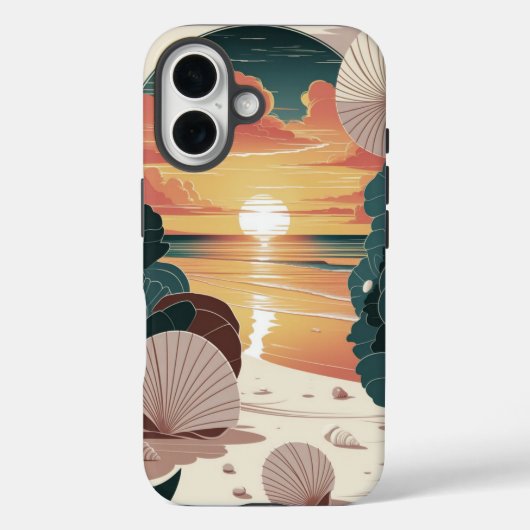 Zonneondergang Strand Schelpen Case-Mate iPhone Case (Achterkant)