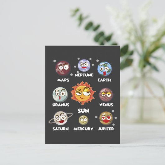 Zonneonderwijs Galaxy System Witty Space Planets Briefkaart (Staand voorkant)