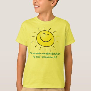 Zonneontwerp glimlachen met ecclesiastes bijbelver t-shirt