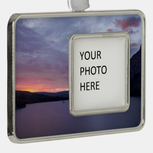 Zonneopgang bij het meer St. Mary Verzilverd Omlijst Ornament (Rechts)