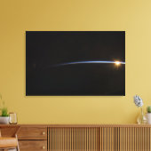 Zonneopgang gezien in de ruimte canvas afdruk (Insitu (Woonkamer))
