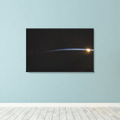 Zonneopgang gezien in de ruimte canvas afdruk (Insitu (Houten vloer))