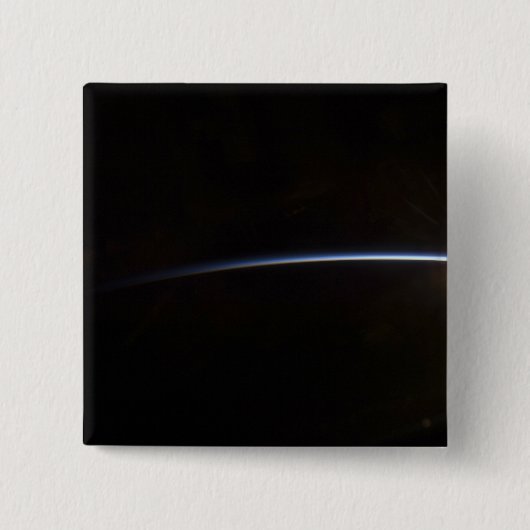Zonneopgang gezien in de ruimte vierkante button 5,1 cm (Voorkant)