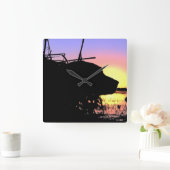 Zonneopgang in de Duck Blind Vierkante Klok (Huis)