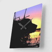 Zonneopgang in de Duck Blind Vierkante Klok (Hoek)