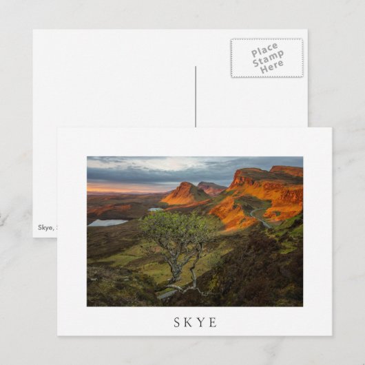 Zonneopgang in de Quiraing-bergen op Skye, Schotla Briefkaart (Voorkant / Achterkant)