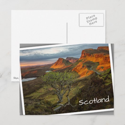 Zonneopgang in de Quiraing-bergen op Skye, Schotla Briefkaart (Voorkant / Achterkant)