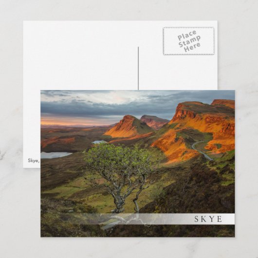 Zonneopgang in de Quiraing-bergen op Skye, Schotla Briefkaart (Voorkant / Achterkant)