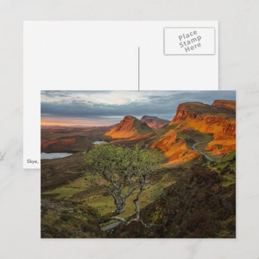 Zonneopgang in de Quiraing-bergen op Skye, Schotla Briefkaart (Voorkant / Achterkant)