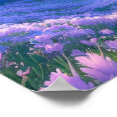 Zonneopgang in de vallei van Lavender Poster (Hoek)