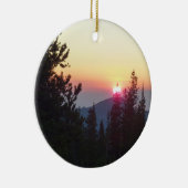 Zonneopgang in het bos in de Rocky Mountain Keramisch Ornament (Rechts)