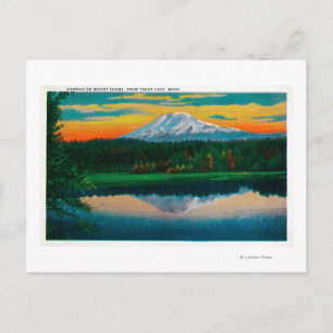 Zonneopgang op de Mount Adams van het meer van Tro Briefkaart