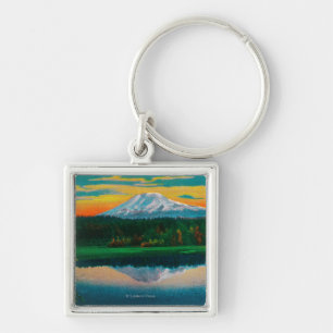 Zonneopgang op de Mount Adams van het meer van Tro Sleutelhanger