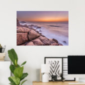 Zonneopgang op de strand van Guarda do Embau Poster (Thuiskantoor)