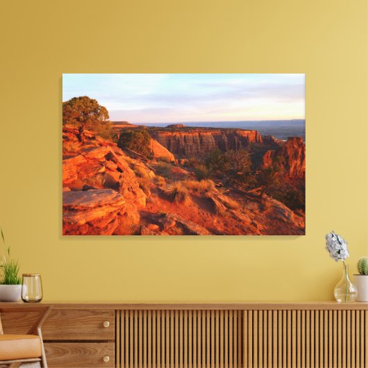 Zonneopgang op het grote Uitzicht spoor bij het CO Canvas Afdruk (Insitu (Woonkamer))