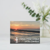 Zonneopgang op het strand | Briefkaart Hilton Head (Staand voorkant)