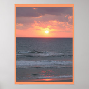Zonneopgang op het strand poster