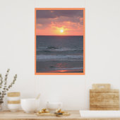 Zonneopgang op het strand poster (Keuken)