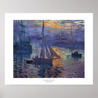 Zonneopgang op zee door Claude Monet-impressionist Poster
