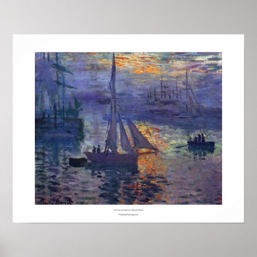 Zonneopgang op zee door Claude Monet-impressionist Poster (Voorkant)
