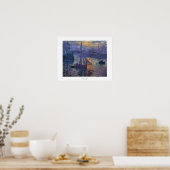 Zonneopgang op zee door Claude Monet-impressionist Poster (Keuken)