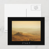 Zonneopgang over een landschap in het zwarte brief briefkaart (Voorkant / Achterkant)