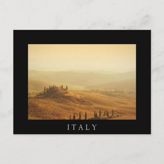 Zonneopgang over een landschap in het zwarte brief briefkaart (Voorkant)