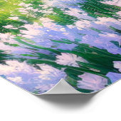 Zonneopgang over een vallei van witte bloemen poster (Hoek)