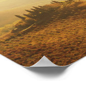 Zonneopgang over het landschap in het poster van T (Hoek)