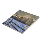 Zonneopje op een winterpasta in sneeuw tegeltje (Zijkant)