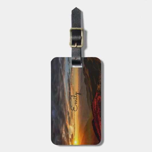 Zonneopkomst. Bagagelabel (Voorkant verticaal)