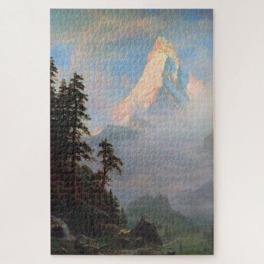 Zonneopkomst bij de Matterhorn, Albert Bierstadt Legpuzzel (Verticaal)